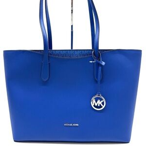 Michael Kors Arden Large Leather Tote Bag Galaxy Blue